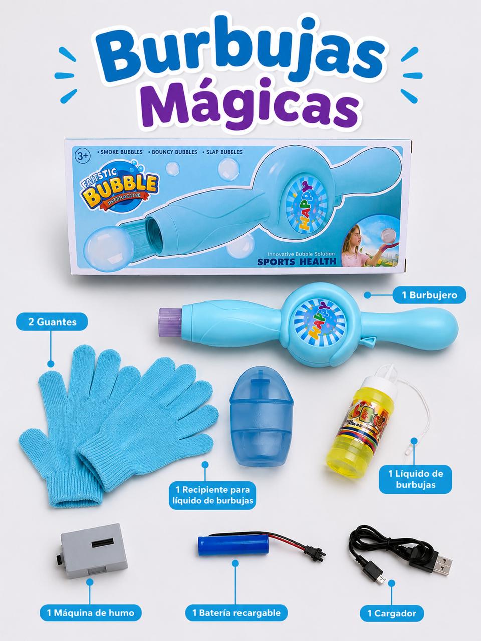 Burbujas con guantes mágicos