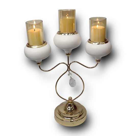 candelabro trio blanco